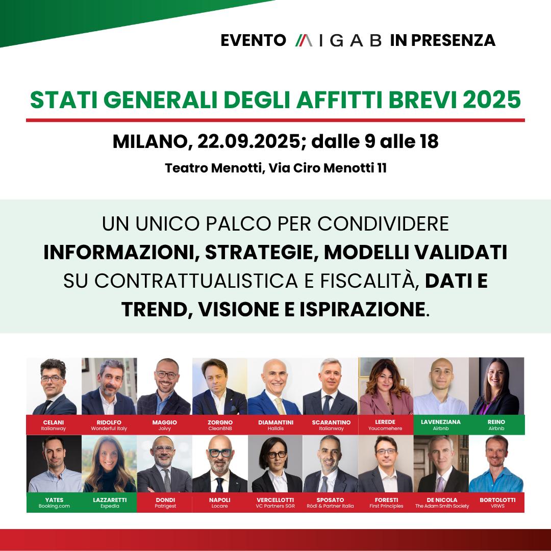 Milano, 22.09.2025: evento sugli Affitti Brevi ideato e organizzato da AIGAB