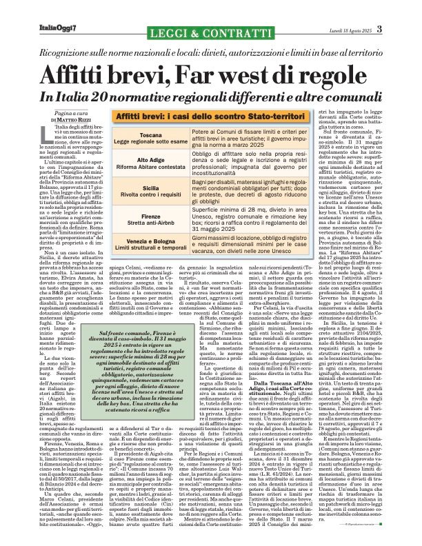 REPORT AIGAB Pubblicato su Italia Oggi Sette