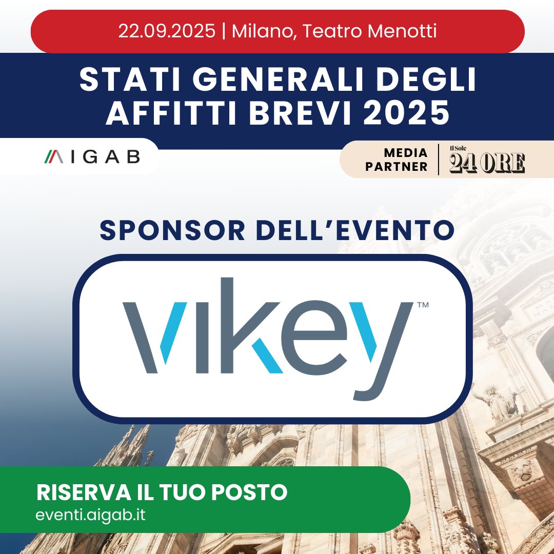 Manca sempre meno alla prima edizione degli Stati Generali degli Affitti Brevi: il 22 settembre 2025 ci vediamo a Milano al Teatro Menotti.