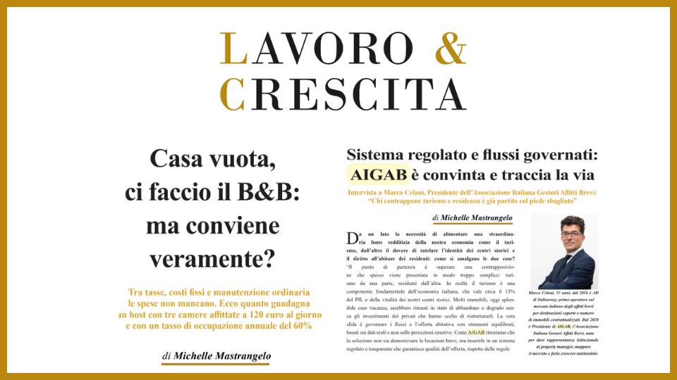 AIGAB risponde: Casa vuota, ci faccio il B&B: ma conviene veramente?