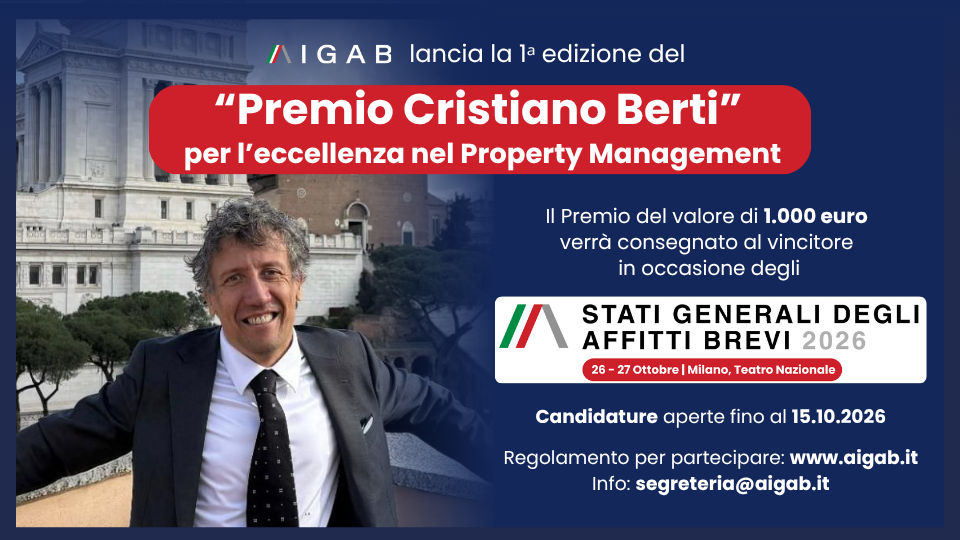 AIGAB lancia la prima edizione del “Premio Cristiano Berti” per l’eccellenza nel Property Management. In  palio 1.000 euro